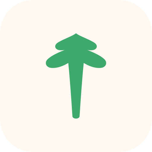 Fern icon: a green fern frond on cream